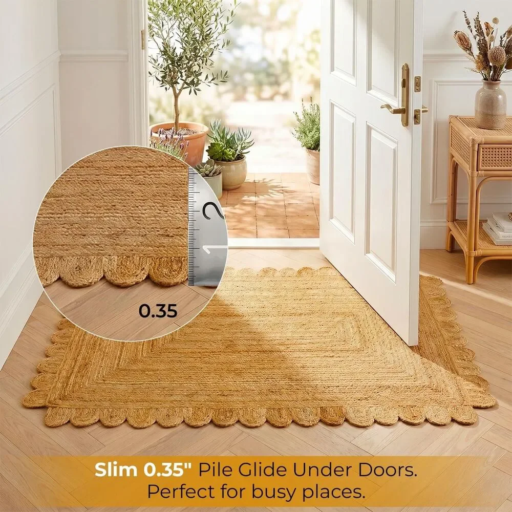 Handwoven 100% Natural Jute Rugs For Living Area,Bedroom,  5x8' (1139)